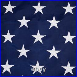 10'x15' FT American Flag USA US US Sewn Stripes Embroidered Stars Brass Grommet