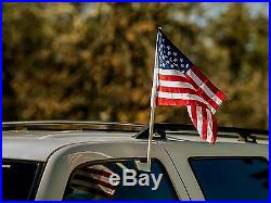 100 Pack 12x16 USA American U. S. A. Car Window Clip on Vehicle 17inch Pole Flag