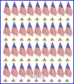 100 Piece American Flags, USA Desk Flags Set, Small Mini US Table Flags with