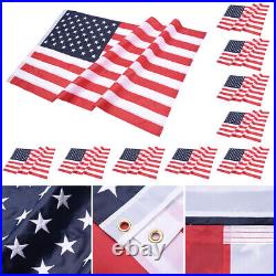 10Pcs 3x5FT US American Flag Stars Sewn Stripes Brass Grommets USA 210D Oxford