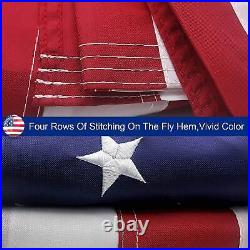 10x15 FT American Flag Made in USA, Best Embroidered Stars and Sewn Stripes