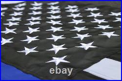 10x15 FT Thin Blue Line American Flag Police (Embroidered Stars + Sewn Stripes)