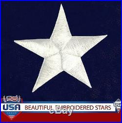 10x15 ft, American Flag US USA Embroidered Stars, Sewn Stripes, Brass Grommets