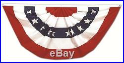 (12 Pack) 3x6 USA American Pleated Super-Poly Printed 2ply Flag 3x6' Bunting Fan