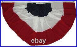 (12 Pack) USA American Stripe 3'x6' Super Poly Sheeting Fan Flag Banner Bunting