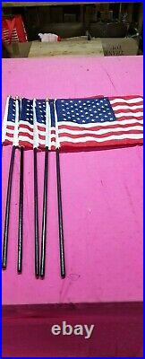 144 Lot US American 12x15 Inch USA Stick Flags Gold Spear 12x18 30 Wood Black