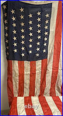 1896-1908 ANTIQUE 45 STAR AMERICAN FLAG SEWN STARS 94x55 USA UNITED STATES UTAH