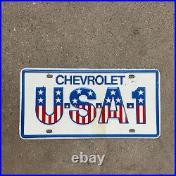 1976 Chevy USA 1 Dealer License Plate Embossed Steel Chevrolet American Flag