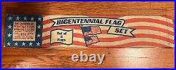 1976 Vintage US Made Bicentennial American US 50 +13 Star Colonial Flag Set NIB