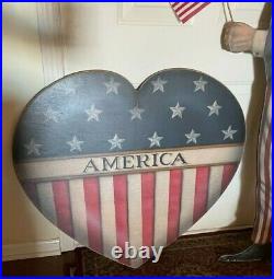 2 Bonnie Barrett Boardwalk Originals Patriotic Uncle Sam American Heart Flag