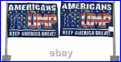 (2 Pack) Americans For Trump Blue Rough Tex Knit 2-Sided 11x15.5 Car Flag