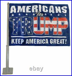(2 Pack) Americans For Trump Blue Rough Tex Knit 2-Sided 11x15.5 Car Flag
