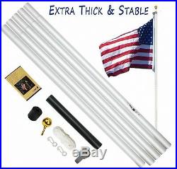 20 FT Residential Flag Pole Flagpole Kit & 3x5 US American Flag MADE IN USA MAGA