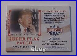 2016 Leaf Decision Gold #SF45 DONALD TRUMP Super American Flag Patch Rookie Card