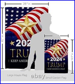 2020 Trump Keep America Great Garden House Flag Kit Patriotic Vote President