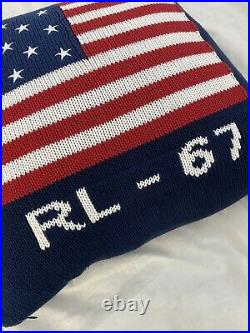 2021 Polo Ralph Lauren Rl-67 Feather Filled American Flag Knit Throw Pillow