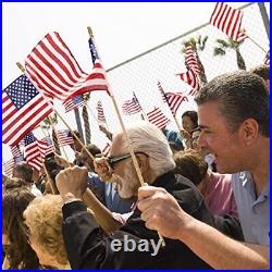 250 Pack Small American Flags on Stick 8x12 Inch Mini American Flag US Hand