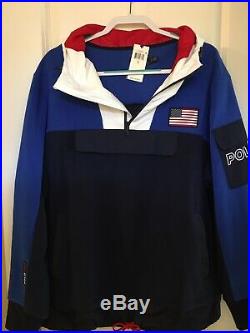 $298 NWT POLO RALPH LAUREN Spring 2020 Sz L Fleece Hybrid USA Hoodie Sweatshirt