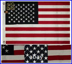 2x3 Embroidered USA American Sewn 100% Cotton flag 2'x3' ft 2 Clips / USA Pin