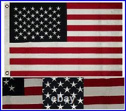 2x3 Embroidered USA American Sewn 100% Cotton flag 2'x3' ft 2 Clips / USA Pin