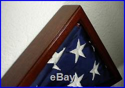 3 X 5 Sapele With Frame Flag Display Case Capital American USA Military Box