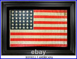 36 Star Antique American Parade Flag A Large Scale Example Circa 1864-1867