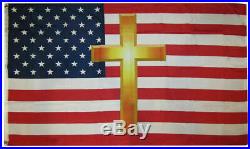 3x5 American USA Christian Cross 3'x5' Jesus Flag 5x3 Grommets