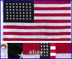 3x5 Embroidered American 48 Star Linear 100% Cotton Flag 3'x5' (Hand Sewn)