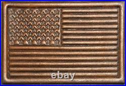4.5 American Flag USA Hand Painted Antique Look Leather Jacket Patch