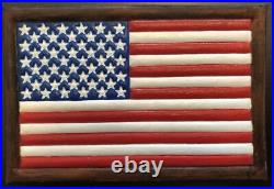 4.5 American Flag USA Hand Painted Color Leather Jacket Patch