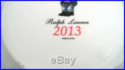 4 Pc 2013 Ralph Lauren USA American Flag Sweater Bear Porcelain Dessert Plates