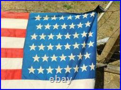 46 Star American Flag USA Antique 44 x 27 Patriotic Collectible