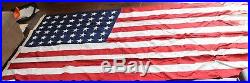 48 Star American Flag Sewn VTG 9.5' X 4.5' Solid Huge USA United States WWII Era