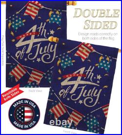 4Th of July Burlap Garden House Flag-Set Patriotic Fourth Independence Day Firew