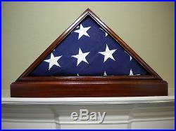 5 X 9 Mahogany With Base Flag Display Case American Military Burial Funeral USA