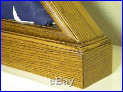 5 X 9 Oak With Base Flag Display Case Box American Military Burial Funeral USA