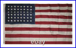 5x9.5 ft Embroidered Sewn USA American 48 Star 1912 Cotton Burial Flag Grommets