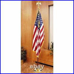 8' American Flag Indoor Set Wood Pole Complete Presentation Set Indoor Set USA