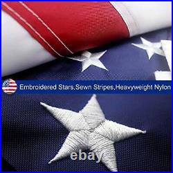 8x12 FT American Flag Made in USA, Best Embroidered Stars American flag 8x12 FT