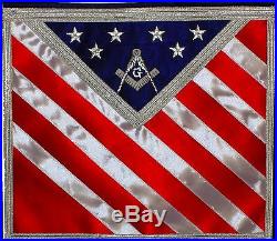 AMERICAN Blue Lodge Patriotic Masonic Freemason U. S. Flag Apron