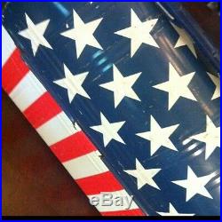 AMERICAN FLAG STARS STRIPES METAL FLIP TOP VINTAGE LUNCHBOX Captain America