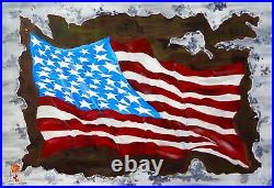 American American Flag PAINTING. AMERICA WE LOVE Original by Artist AUTHENTIC