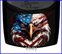 American Bald Eagle Flag Car Truck Vinyl Decal Hood Wrap Graphic Fierce Head USA