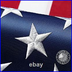 American Flag 10 x 15 ft, 100% Made in USA High Wind, Heavy Duty Large Giant