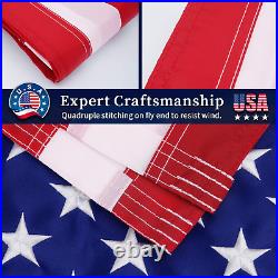 American Flag 10x15 FT For Outside Made in USA Most Durable, Heavy Duty, Luxury
