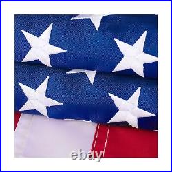 American Flag 10x15 Outdoor USA Nylon US Flags with Embroidered Stars, Stit