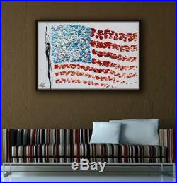 American Flag 40, USA flag, United states of america, original oil painting