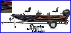 American Flag Fabric Graphic Old USA Fishing Vinyl Fish Bass Decal Wrap Kit Boat