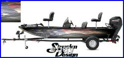 American Flag Fabric Graphic USA Fishing Vinyl Fish Old Bass Decal Wrap Boat Kit