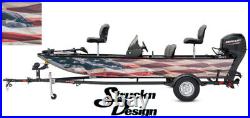 American Flag Fabric USA Old Graphic Fishing Vinyl Bass Fish Decal Wrap Kit Boat